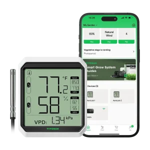 VIVOSUN AEROLAB BLUETOOTH HYGROMETER THERMOMETER AND EXTERNAL SENSOR